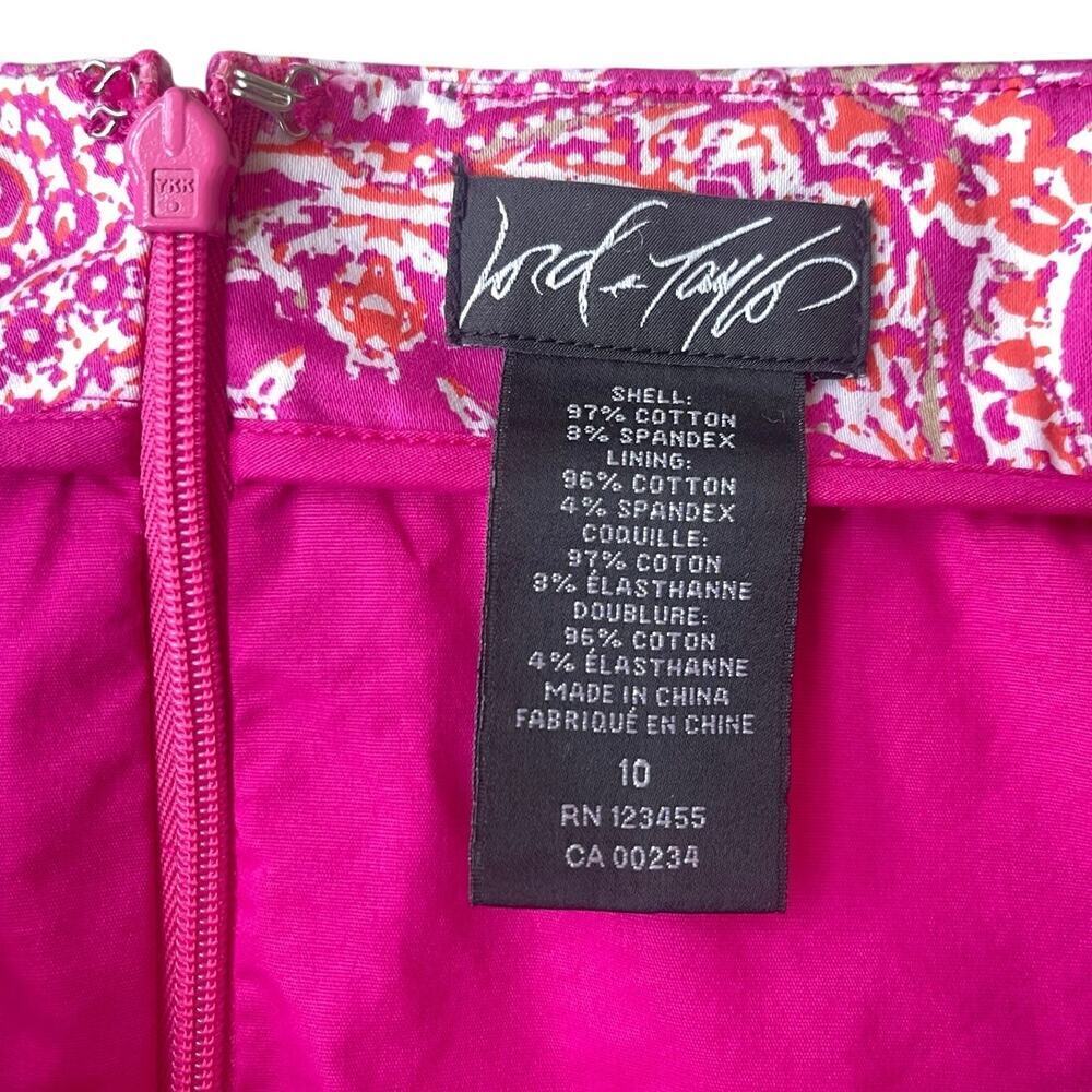 Lord & Taylor Pink Paisley Medallion Print Pencil Skirt - Size 10 - Picture 6 of 9
